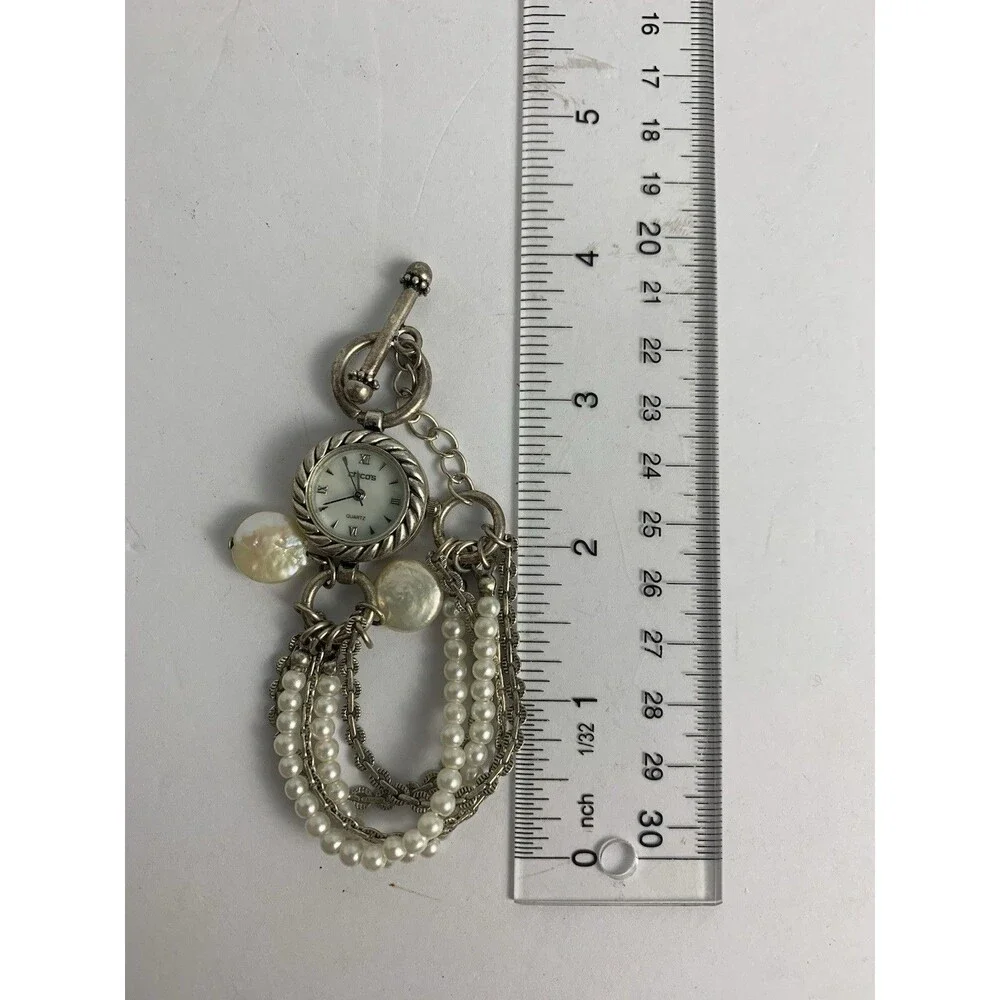 Women’s Chicos Bracelet Quartz Watch Toggle Clasp Silver Tone & Beads Working